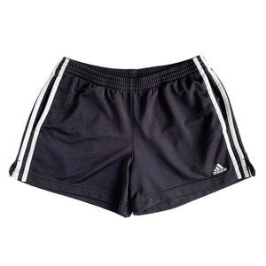 Adidas 3 Stripe Soccer Active Shorts Black White S